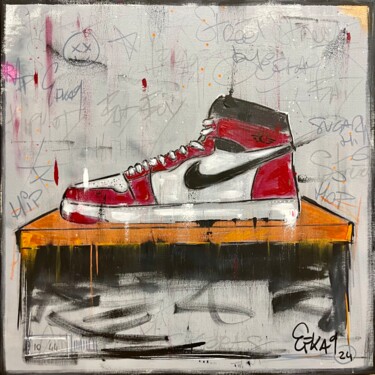 Painting titled "Sneakers" by Efka9, Original Artwork, Acrylic Mounted on Wood Stretcher frame