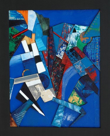 Peinture intitulée "Composition marine" par Pierre Raffenne, Œuvre d'art originale, Acrylique