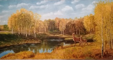 Картина под названием "Золотая осень" - Igor Efremov, Подлинное произведение искусства, Масло