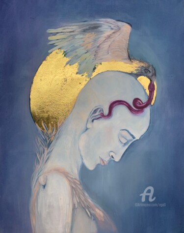 Painting titled "Shamanic healing" by Ega, Original Artwork, Oil