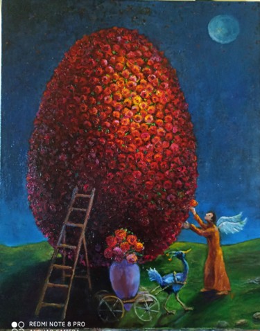 Painting titled "Готовимся к Пасхе" by Egen Mirochnik, Original Artwork, Oil