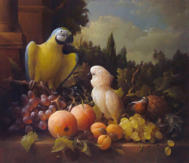 Painting titled "Birds" by Dmitrii Sevriukov, Original Artwork, Oil
