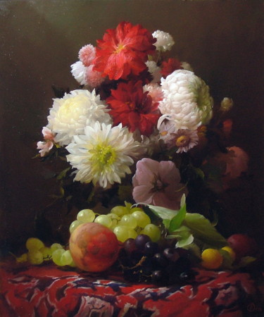 Peinture intitulée "Flowers" par Dmitrii Sevriukov, Œuvre d'art originale, Huile