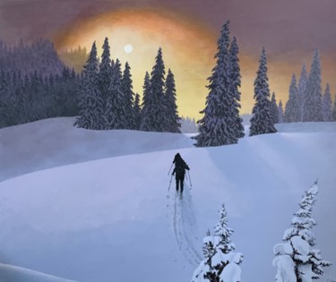 Solitude glacée dans une lueur naissante. Peinture intitulée "Solitude glacée dan…" par Patrick Egger, Œuvre d'art originale, Acrylique