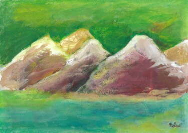 Malerei mit dem Titel "Montagnes 2" von Egidhius, Original-Kunstwerk, Acryl
