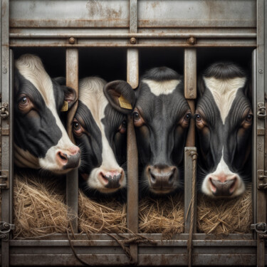 Arts numériques intitulée "Cows" par Egidoro, Œuvre d'art originale, Image générée par l'IA