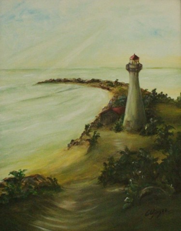 Painting titled "Lighthouse" by Egle Ojasoo, Original Artwork, Acrylic