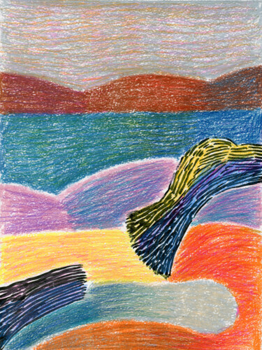 Pittura intitolato "From the "sea tide"…" da Egor Khodeev, Opera d'arte originale, Matite colorate