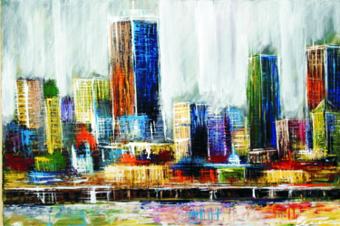 Peinture intitulée "downtown-1.jpg" par Eguer, Œuvre d'art originale, Acrylique