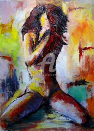 Painting titled "LA PASSION" by Emc Eguimendia, Original Artwork, Oil