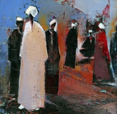 Painting titled "nubian people" by Ehab Lotfi, Original Artwork, Oil