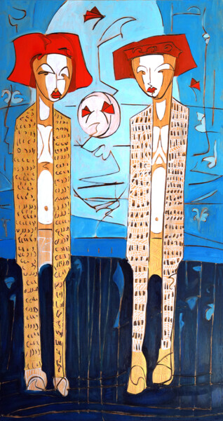 Malarstwo zatytułowany „Vivid symmetry” autorstwa Eiad Oraby, Oryginalna praca, Węgiel drzewny Zamontowany na Panel drewniany