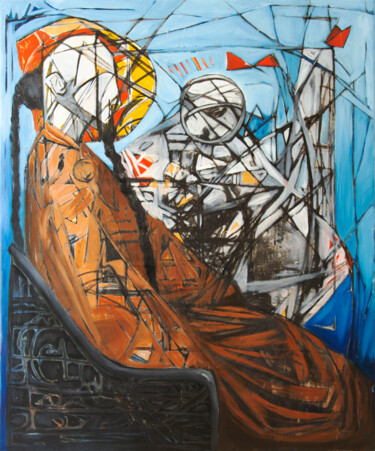Pintura titulada "Portrait of time" por Eiad Oraby, Obra de arte original, Oleo Montado en Bastidor de camilla de madera