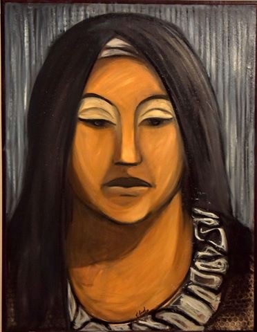 Painting titled "Sun face" by Eiad Oraby, Original Artwork, Oil