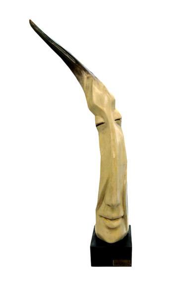 Sculpture intitulée "Visage 2" par Eido Al Hussein, Œuvre d'art originale, Os