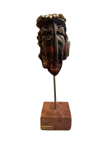 Sculpture intitulée "Visage 4" par Eido Al Hussein, Œuvre d'art originale, Bois