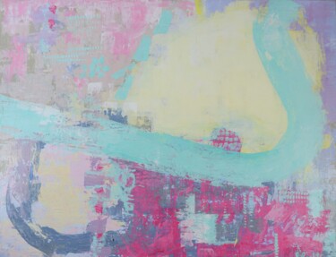 Malerei mit dem Titel "Pink sunset over th…" von Eight, Original-Kunstwerk, Acryl