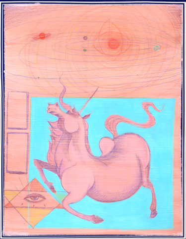 Картина под названием "Aquarius Confusion" - Oberlin The Artist, Подлинное произведение искусства, Акрил