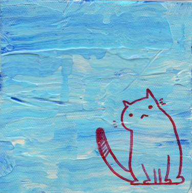Painting titled "Abstract Pussycat B…" by Oberlin The Artist, Original Artwork, Acrylic