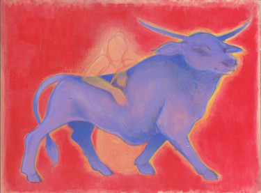 Painting titled "Pasiphae & The Bull" by Oberlin The Artist, Original Artwork, Acrylic