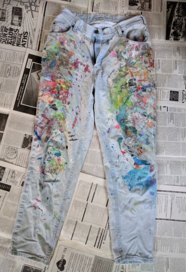 Painting titled "Jeans #6 B" by Oberlin The Artist, Original Artwork, Acrylic