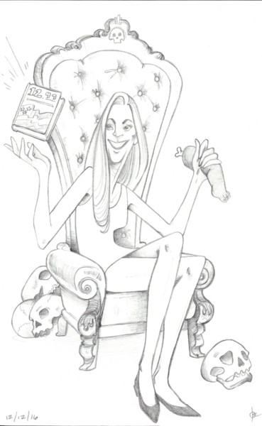 Drawing titled "Ann Coulter Eats A…" by Oberlin The Artist, Original Artwork, Pencil