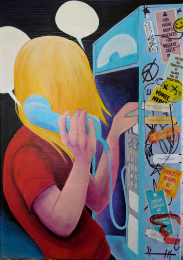 Pintura titulada "Tied Lines 5" por Oberlin The Artist, Obra de arte original, Acrílico