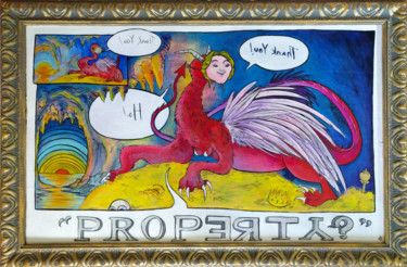 Painting titled "Property" by Oberlin The Artist, Original Artwork, Acrylic Mounted on Wood Stretcher frame