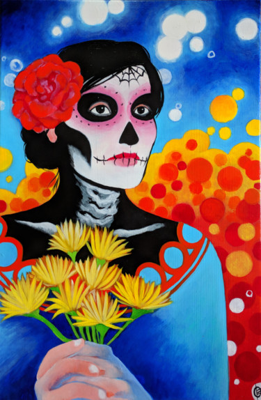 Painting titled "Day of the Dead" by Oberlin The Artist, Original Artwork, Acrylic