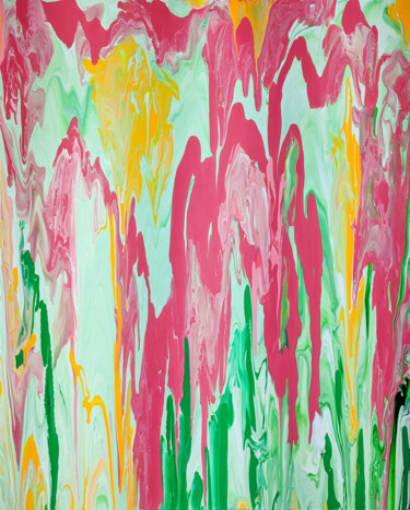 Peinture intitulée "Spring Flowers" par Oberlin The Artist, Œuvre d'art originale, Acrylique