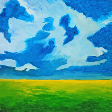 Peinture intitulée "Landscape #1" par Oberlin The Artist, Œuvre d'art originale, Huile