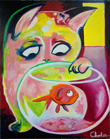 Peinture intitulée "Fatal Attraction" par Oberlin The Artist, Œuvre d'art originale, Huile