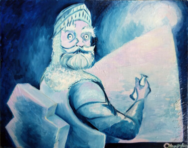 Картина под названием "The Old Knight" - Oberlin The Artist, Подлинное произведение искусства, Масло