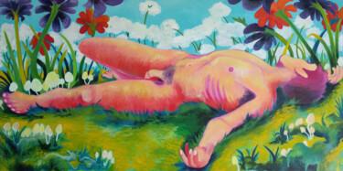 Malerei mit dem Titel "Nude Dude #3" von Oberlin The Artist, Original-Kunstwerk, Acryl