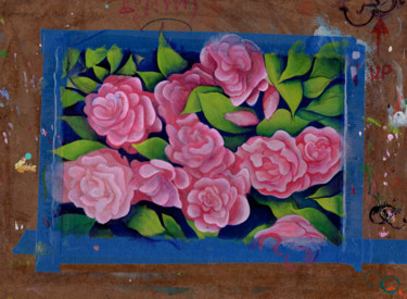 Malarstwo zatytułowany „Flower progress 6” autorstwa Oberlin The Artist, Oryginalna praca, Akryl