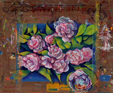 Painting titled "Flower progress 8" by Oberlin The Artist, Original Artwork, Acrylic