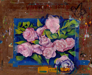 Painting titled "Flower progress 7" by Oberlin The Artist, Original Artwork, Acrylic