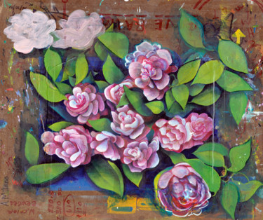 Malarstwo zatytułowany „Flowers progress 10” autorstwa Oberlin The Artist, Oryginalna praca, Akryl