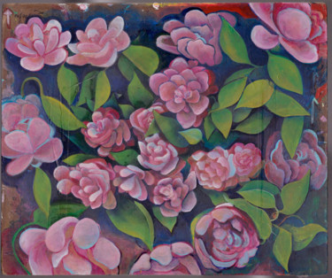 Malarstwo zatytułowany „Flower progress 14” autorstwa Oberlin The Artist, Oryginalna praca, Akryl