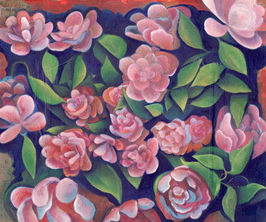 Peinture intitulée "Flowers progress 17" par Oberlin The Artist, Œuvre d'art originale, Acrylique