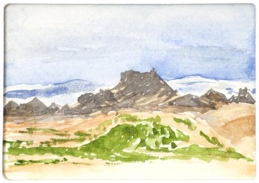 Malerei mit dem Titel "Jarlhettur h.12:12" von Eirikur Eiriksson, Original-Kunstwerk, Aquarell