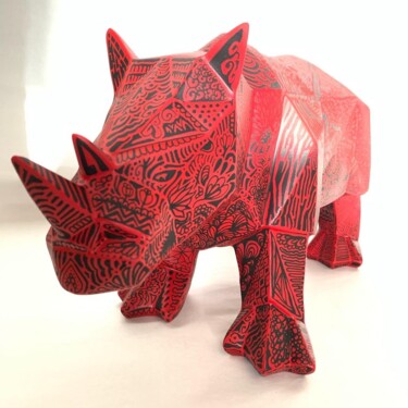 Sculpture titled "Rhinoptik" by Eivlysart, Original Artwork, Acrylic