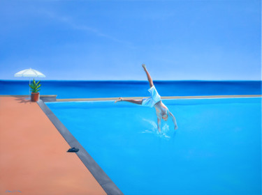 Another Splash Painting titled "Another Splash" by Elena//K.Smith, Original Art, Oil Mounted on Stretcher frame
