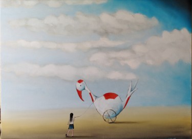 Painting titled "Come with me" by Filip Łoziński, Original Artwork, Oil