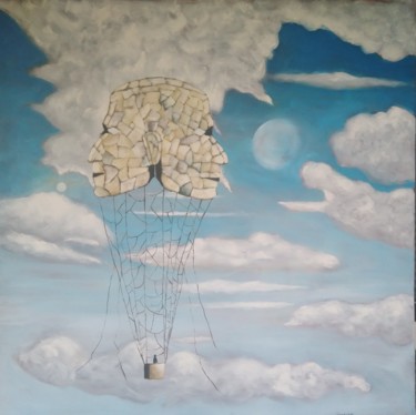 Malarstwo zatytułowany „Dwugłowy podróżnik” autorstwa Filip Łoziński, Oryginalna praca, Olej