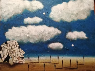Картина под названием "Desert" - Filip Łoziński, Подлинное произведение искусства, Масло