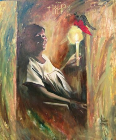 Painting titled "Матерь" by Ekaterina Abramova, Original Artwork