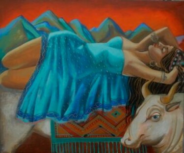 Painting titled "Рукмини" by Ekaterina Abramova, Original Artwork