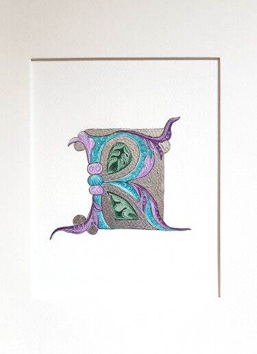 绘画 标题为“Initial Letter R, L…” 由Ekaterina Andreeva, 原创艺术品, 水彩