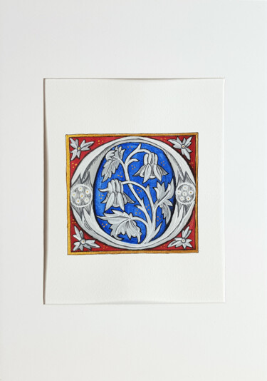 Tekening getiteld "Letter O in Gothic…" door Ekaterina Andreeva, Origineel Kunstwerk, Gouache